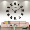 Horloge Large noire avec chiffres romains