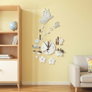 Horloge Miroir avec des papillons et fleurs