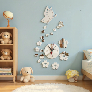 horloge fleur miroir 3 s