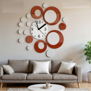 horloge marron cercle mirroir s