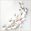 Sticker papillons blancs avec motifs rouge