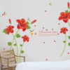 Sticker fleurs rouges