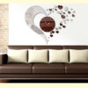 Horloge Coeur Marron Miroir  :80 x 67cm