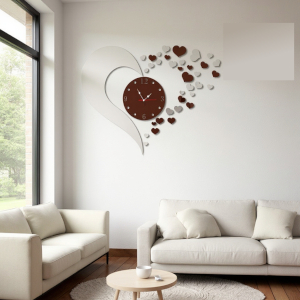 horloge coeur marron mirroir 1 s