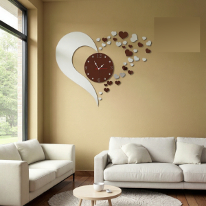 horloge coeur marron mirroir 3 s