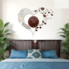 Horloge Coeur Marron Miroir  :80 x 67cm