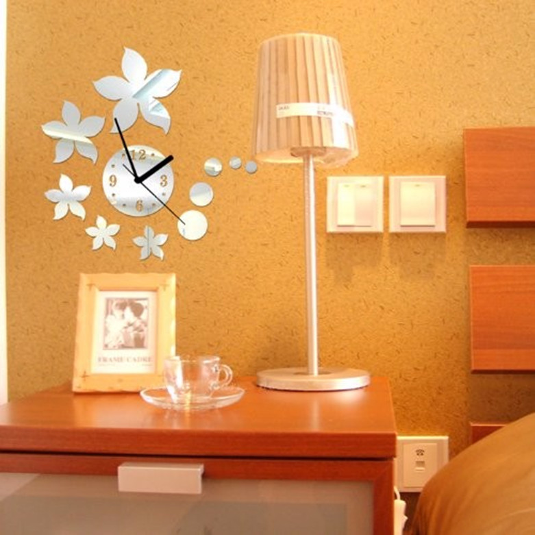 Horloge fleur miroir