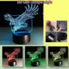 Lampe Led 3D aigle- 7 Couleurs