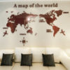 Autocollant 3d carte mondiale Marron large 200 x H 128cm