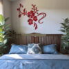 Autocollant 3D fleurs rouge