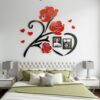 Sticker 3d fleur avec cadre photos  130cm x 115cm