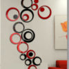 Déco 3D cercles – Noir rouge