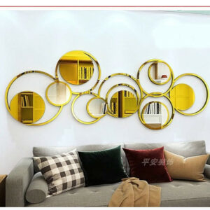 Sticker 3D Cercle doré miroir 190 x73 cm