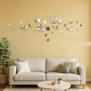 Sticker 3d cercles miroir large 200cm x 75cm