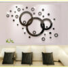 Sticker 3d decos cercles noir 140cm * 93cm