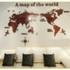 Sticker 3d carte mondiale marron large  270 x H : 173cm