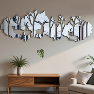 Autocollant 3D miroir avec des Animaux 150 X 50 cm