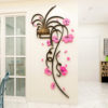 Autocollant 3d pot fleur Rose noir 71 x 150  cm