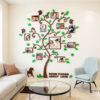 Sticker 3d Arbre marron vert avec cadres photos