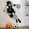 Sticker 3d Homme Basket 73 x 90 cm