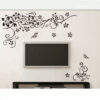 Sticker fleurs noires 130 x 80 cm