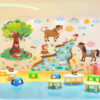 Sticker enfant paysage avec animaux