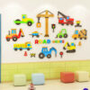 Sticker 3d enfant voitures de construction190 x 109 cm