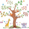 Sticker enfant arbre multicolore avec des chiffres