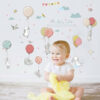 Sticker enfant lapins avec des ballons