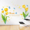 sticker floral vert jaune