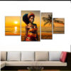 Tableau Femme africaine paysage