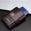Portefeuille homme RFID à trois volets avec porte-cartes multiples en cuir PU