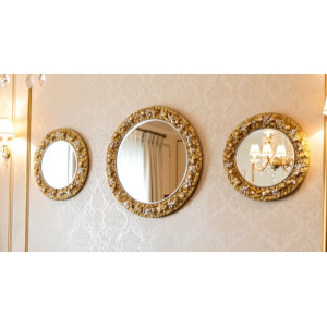 3 decos miroir dorés