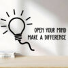 – Autocollant citation Open your mind