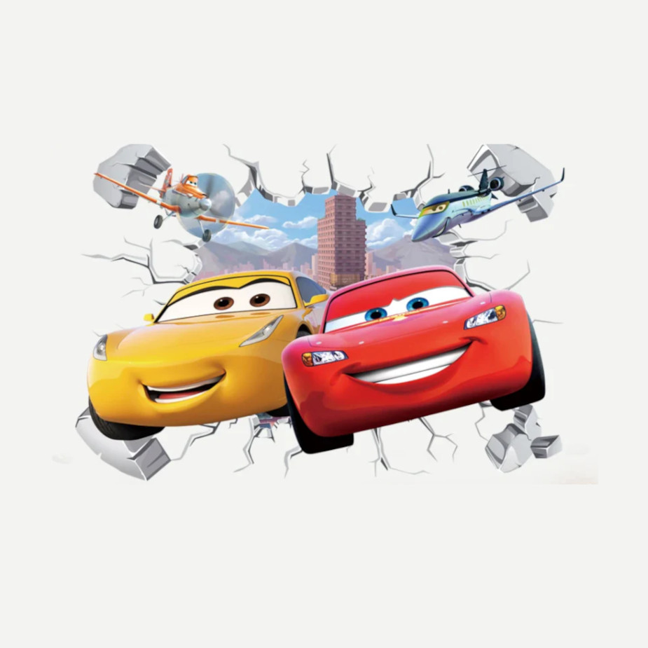 autocollant enfant Flash McQueen et Cruz Ramirez