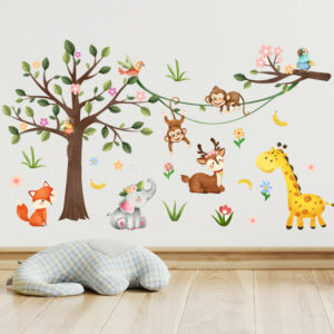 - Autocollant enfant arbre avec des animaux