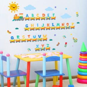 - Autocollant enfant train avec des Lettres