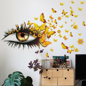 autocollant oeil jaune