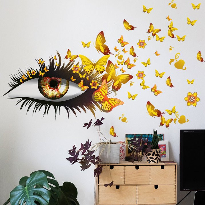 autocollant oeil jaune