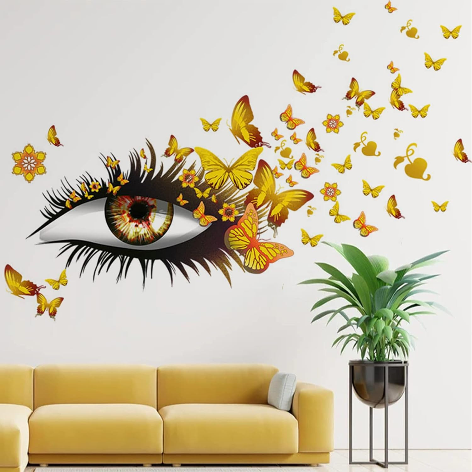 autocollant oeil jaune 1