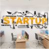 Autocollant 3d Bureau Startup