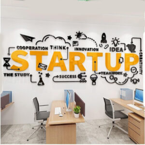 Autocollant 3d Bureau Startup