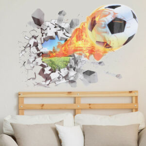 - Autocollant ballon de foot craquelé