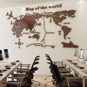 carte mondiale marron