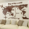 Autocollant 3d carte mondiale marron