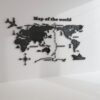 Autocollant 3d carte mondiale noire