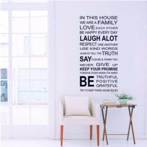 - Autocollant citation les régles de la maison: In this house
