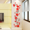 Autocollant 3d fleur rouge