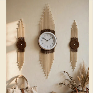- Horloge 3 pieces marron blanc