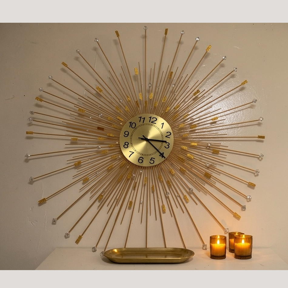 horloge dorée ave perles 1